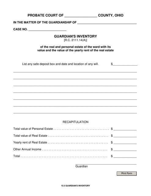 Form 15.5  Printable Pdf