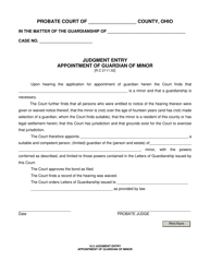 Document preview: Form 16.5 Judgment Entry Appointment of Guardian of Minor - Ohio