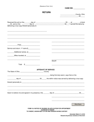 Form 16.4 Notice of Hearing on Application for Appointment Guardian of Minor to Parent, Known Next of Kin and Person Having Custody - Ohio, Page 2