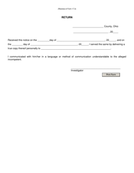 Form 17.3 Notice to Prospective Ward of Application and Hearing - Ohio, Page 2