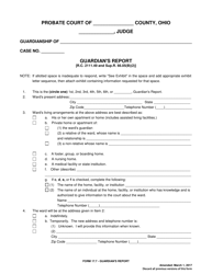 Form 17.7 Guardian&#039;s Report - Ohio