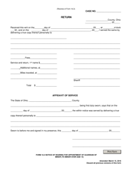 Form 16.3 Notice of Hearing for Appointment of Guardian of Minor to Minor Over Age 14 - Ohio, Page 2