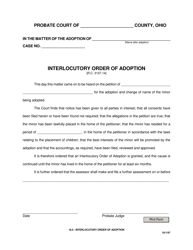 Document preview: Form 18.5 Interlocutory Order of Adoption - Ohio