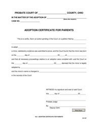 Document preview: Form 18.8 Adoption Certificate for Parents - Ohio