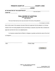 Form 18.6 Final Decree of Adoption (After Interlocutory Order) - Ohio