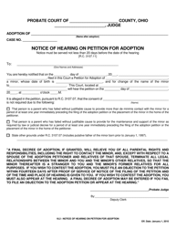 Document preview: Form 18.2 Notice of Hearing on Petition for Adoption - Ohio