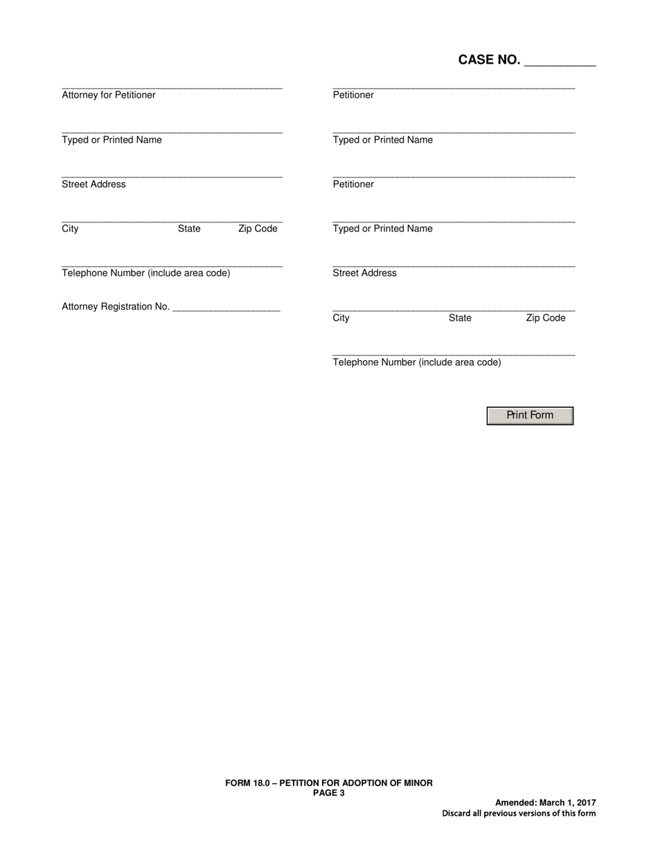 Form 18.0 Petition for Adoption of Minor - Ohio, Page 3