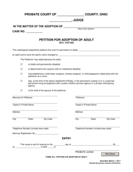 Form 19.0 &quot;Petition for Adoption of Adult&quot; - Ohio