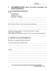 Form 17.8 Court Investigator&#039;s Report on Proposed Guardianship - Ohio, Page 6