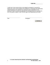 Form 17.8 Court Investigator&#039;s Report on Proposed Guardianship - Ohio, Page 7