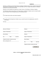 Form 19.2 Petition to Recognize Foreign Adoption - Ohio, Page 2