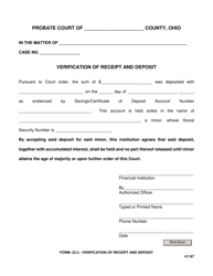 Document preview: Form 22.3 Verification of Receipt and Deposit - Ohio