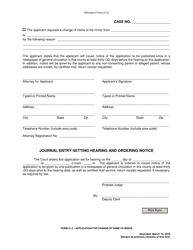 Form 21.2 Application for Change of Name of Minor - Ohio, Page 2