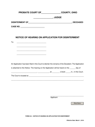 Document preview: Form 25.2 Notice of Hearing on Application for Disinterment - Ohio