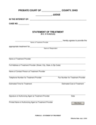 Form 26.3 Statement of Treatment - Ohio