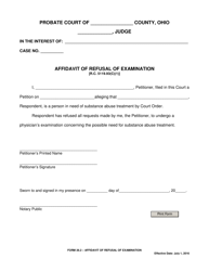 Document preview: Form 26.2 Affidavit of Refusal of Examination - Ohio