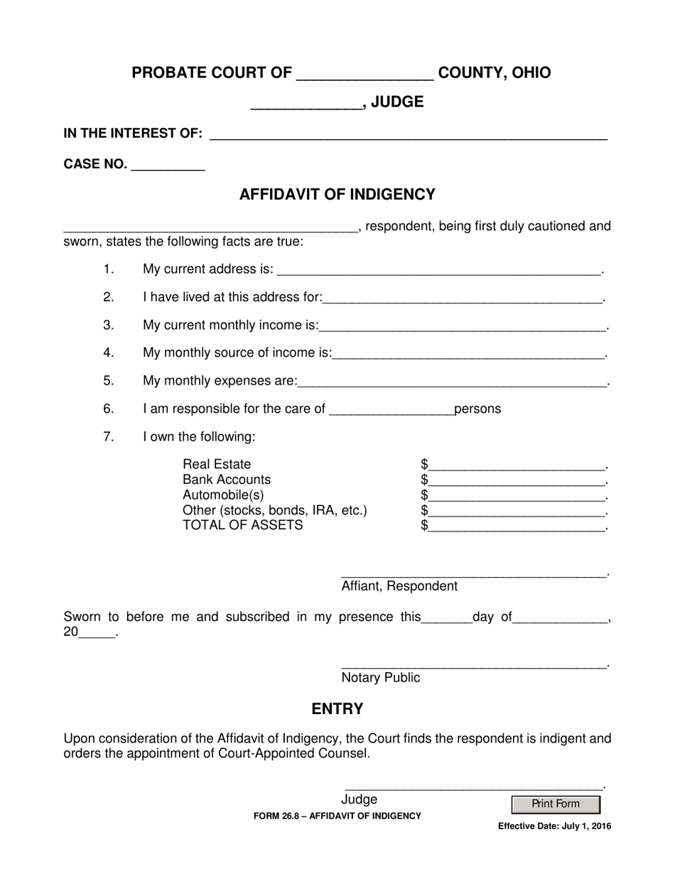 Affidavit Of Indigency Form Florida Fill Online Print vrogue.co