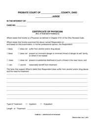 Form 26.1 Certificate of Physician - Ohio