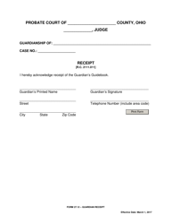 Document preview: Form 27.12 Guardian Receipt - Ohio