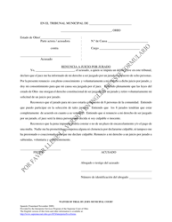&quot;Waiver of Trial by Jury-Municipal Court&quot; - Ohio (Spanish)