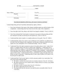 Document preview: Waiver of Rights Upon Plea of Guilty or No Contest - Ohio