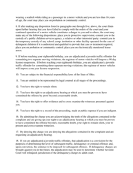 Statement of Rights - Alleged Delinquent Child - Ohio, Page 2