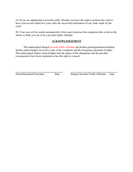 Statement of Rights - Alleged Delinquent Child - Ohio, Page 3