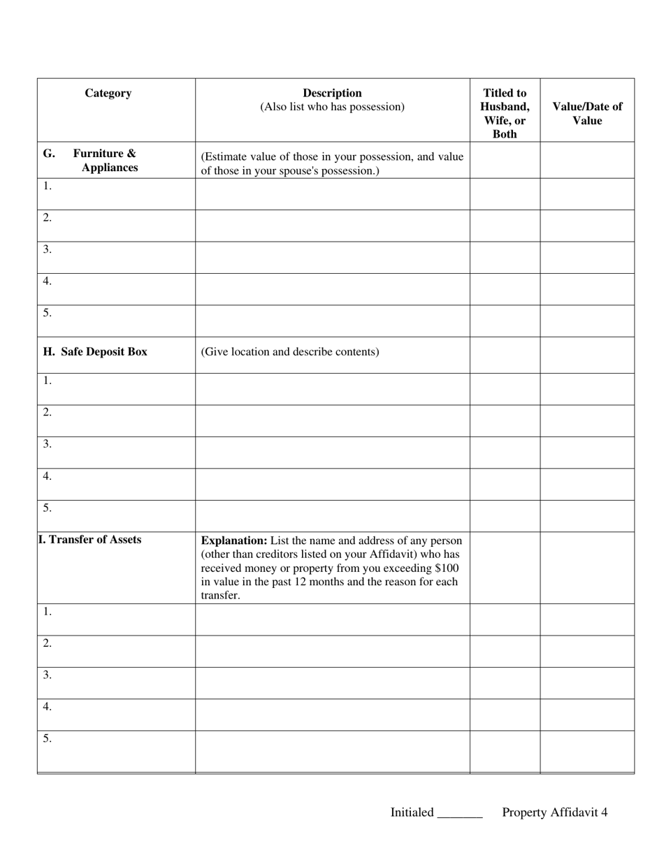 Uniform Affidavit of Property - Ohio, Page 4