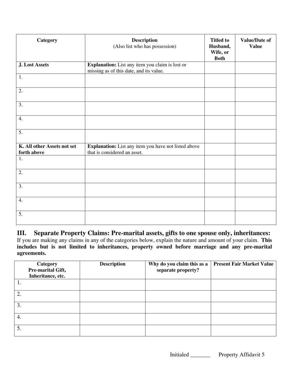 Uniform Affidavit of Property - Ohio, Page 5