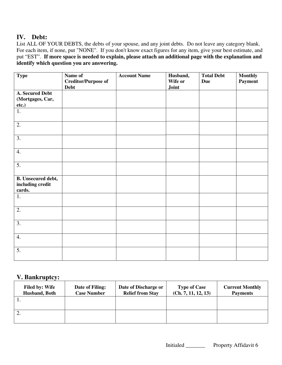 Uniform Affidavit of Property - Ohio, Page 6