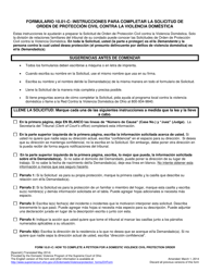 Formulario 10.01-C &quot;Instrucciones Para Completar La Solicitud De Orden De Proteccion Civil Contra La Violencia Domestica&quot; - Ohio (Spanish)