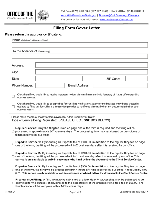 Form 521  Printable Pdf