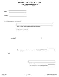 Form 1402 Application for Amendment of Notary Public Information - Ohio, Page 2