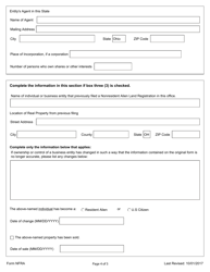 Form NFRA Nonresident Alien Land Registration - Ohio, Page 4