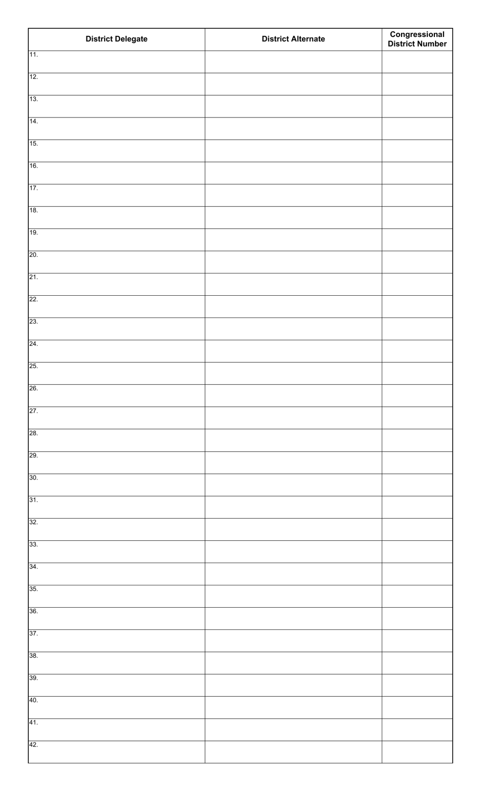 Form 1-A Declaration of Candidacy - Party Primary Election for President Designation of District Delegates and District Alternates - Ohio, Page 2