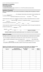 Form 2-C Declaration of Candidacy - Party Primary Election for United States Senator - Ohio
