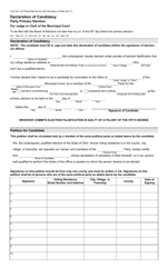 Document preview: Form 2-H Declaration of Candidacy - Party Primary Election for Judge or Clerk of the Municipal Court - Ohio