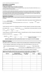 Form 2-J Declaration of Candidacy - State Central Committee to Be Elected at Party Primary Election - Ohio