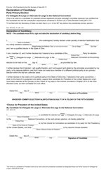 Form 2-NA &quot;Declaration of Candidacy - Party Primary Election for Delegate-At-Large or Alternate-At-Large to the National Convention&quot; - Ohio