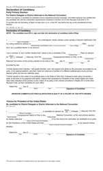 Document preview: Form 2-PA Declaration of Candidacy - Party Primary - District Delegate/Alternate to the National Convention (Alternative) - Ohio