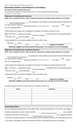 Document preview: Form 3-B Nominating Petition and Statement of Candidacy for Governor and Lieutenant Governor - Ohio