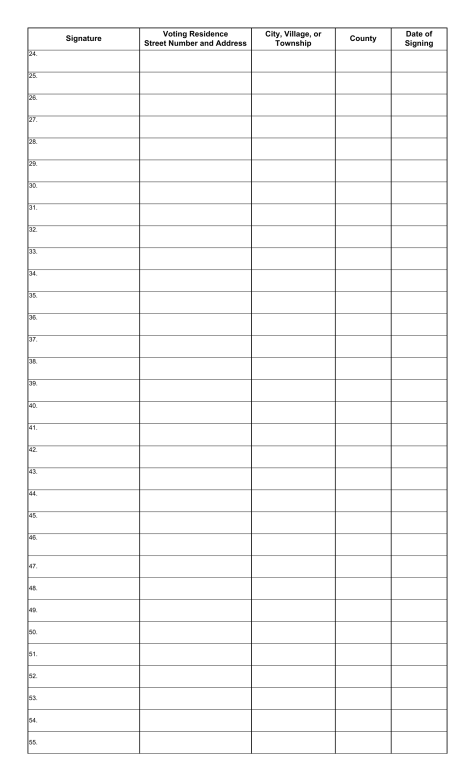 Form 3-AA Nominating Petition for Delegates to a Convention to Ratify or Reject Amendment to the Constitution of the United States - Ohio, Page 4