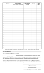 Form 3-F Nominating Petition - District Office - Representative to Congress - Ohio, Page 2