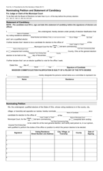 Document preview: Form 3-I Nominating Petition and Statement of Candidacy for Judge or Clerk of the Municipal Court - Ohio
