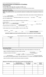 Form 3-N &quot;Nominating Petition and Statement of Candidacy for Municipal Office for Use in Cities or Villages With a Population of 2,000 or More&quot; - Ohio