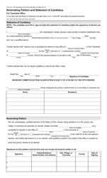 Document preview: Form 3-R Nominating Petition and Statement of Candidacy for Township Office - Ohio