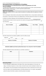 Document preview: Form 3-X Nominating Petition and Statement of Candidacy for Governing Board of an Educational Service Center at-Large Members (3311.053) (Several Candidates) - Ohio