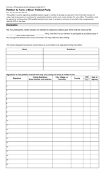 Form 4-A Petition to Form a Minor Political Party - Ohio