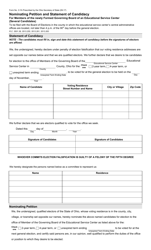 Form 3-YA Nominating Petition and Statement of Candidacy for Members of the Newly Formed Governing Board of an Educational Service Center (Several Candidates) - Ohio