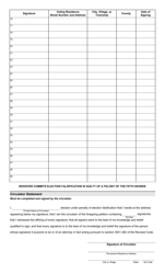 Form 5-C Local Option Election Petition - Ohio, Page 2